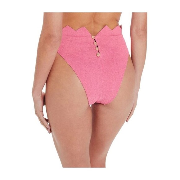 NWT Vix Paula Hermanny Womens Bikini Large Swim Pink Solid Imani Hot Pants $116